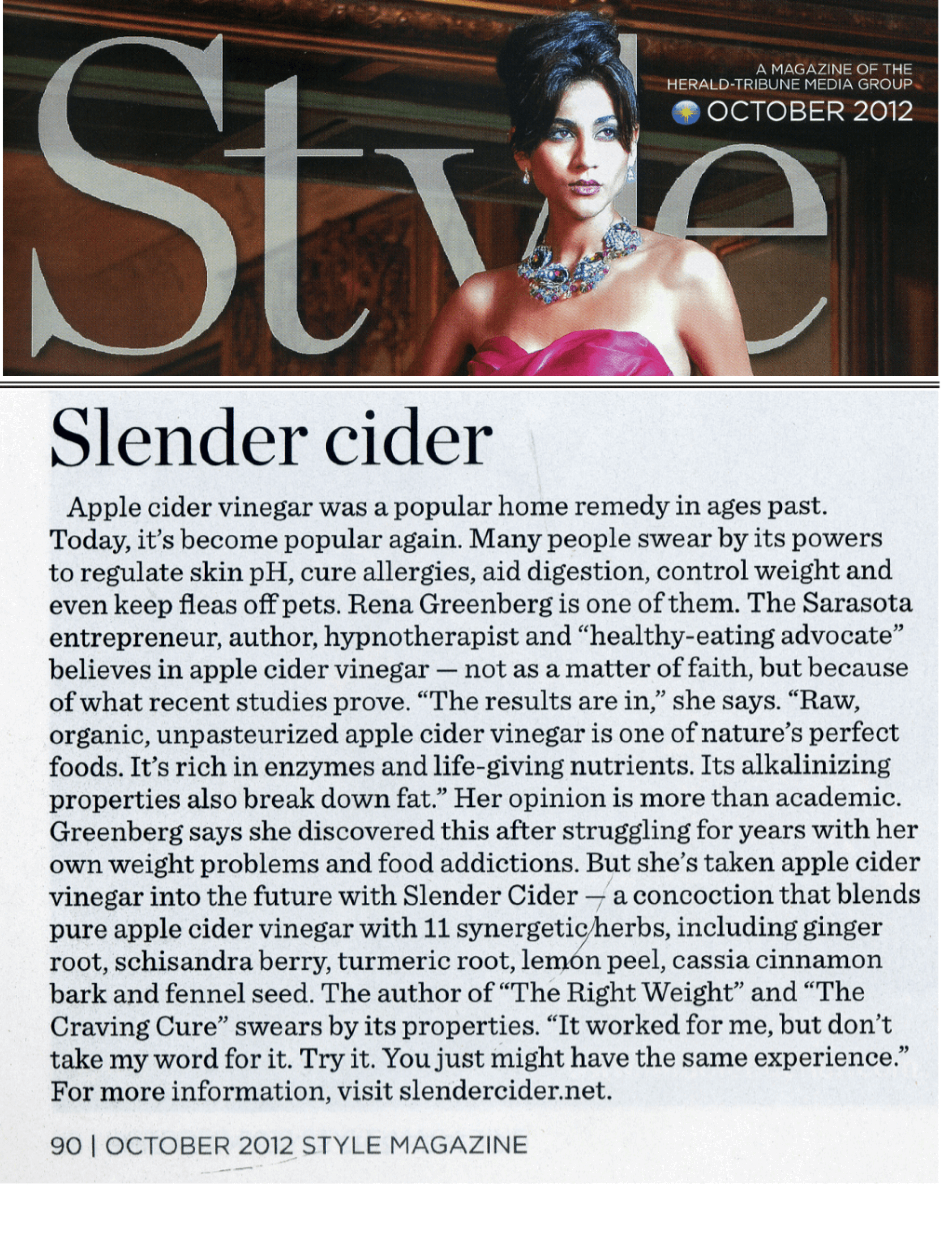 Style magazine- slender cider article