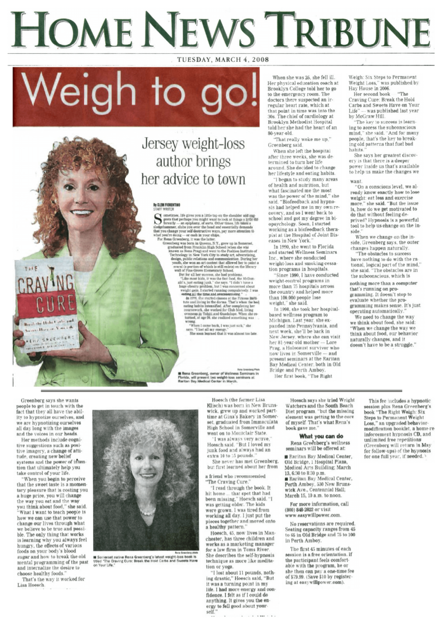 Home News Tribune Article Weigh to go with rena greenberg